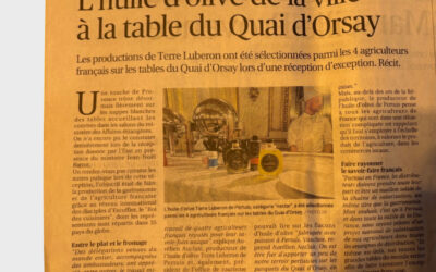 Notre huile d’olive invitée au Quai d’Orsay